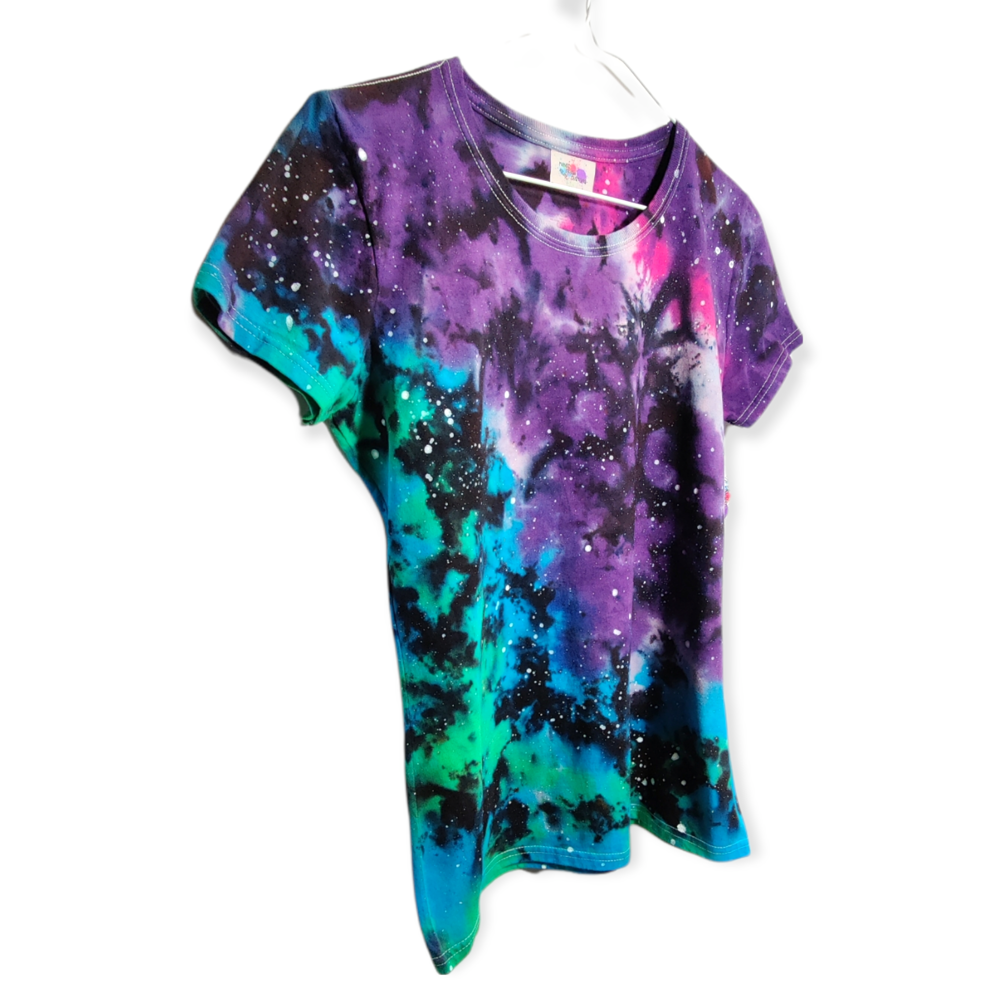 Women's Cut Galaxy Tie Dye T-Shirt Medium