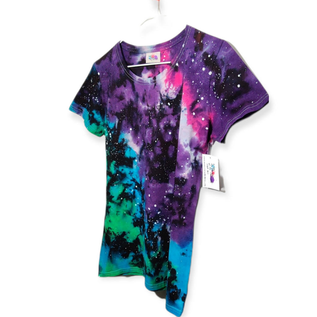 Women's Cut Galaxy Tie Dye T-Shirt Medium