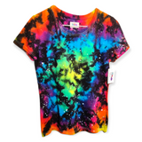 Women's Cut Rainbow Galaxy Tie Dye T-shirt SMALL