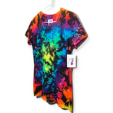Women's Cut Rainbow Galaxy Tie Dye T-shirt SMALL