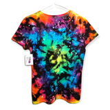 Women's Cut Rainbow Galaxy Tie Dye T-shirt SMALL
