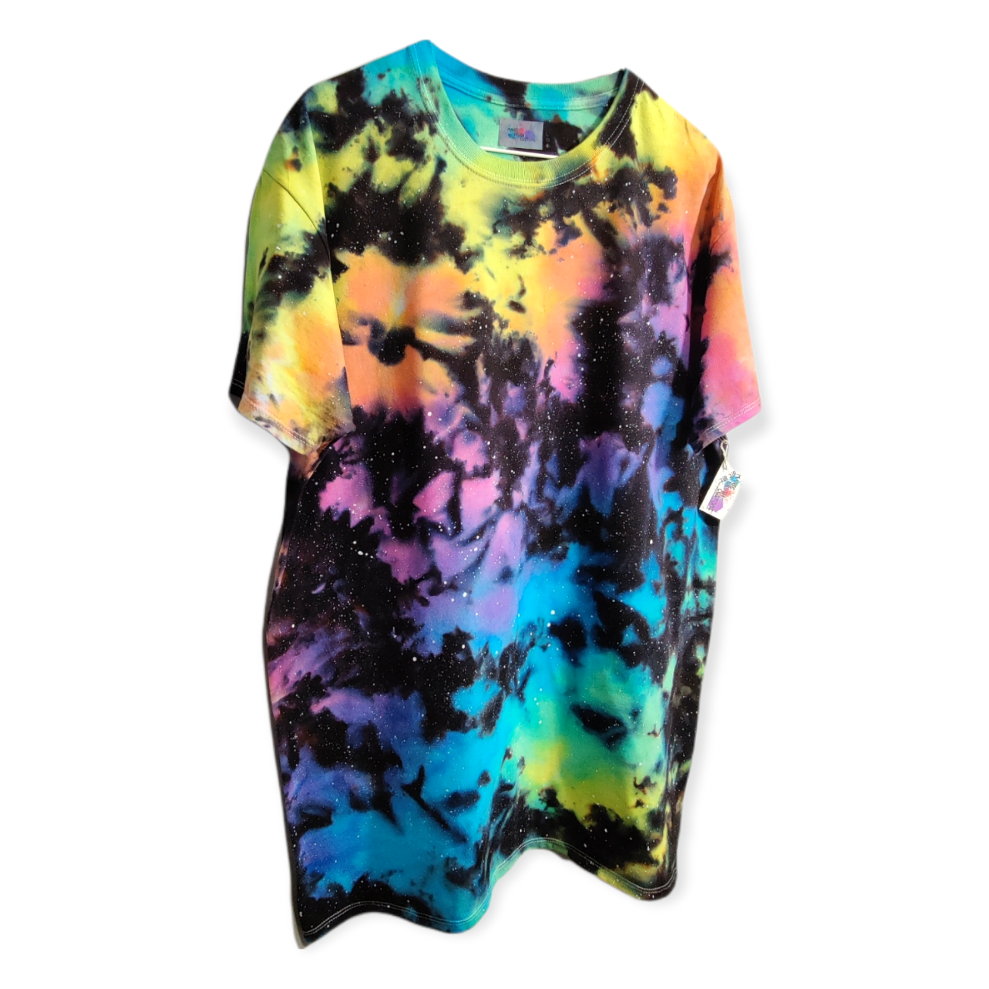 Pastel Rainbow Galaxy Tie Dye T-Shirt Large