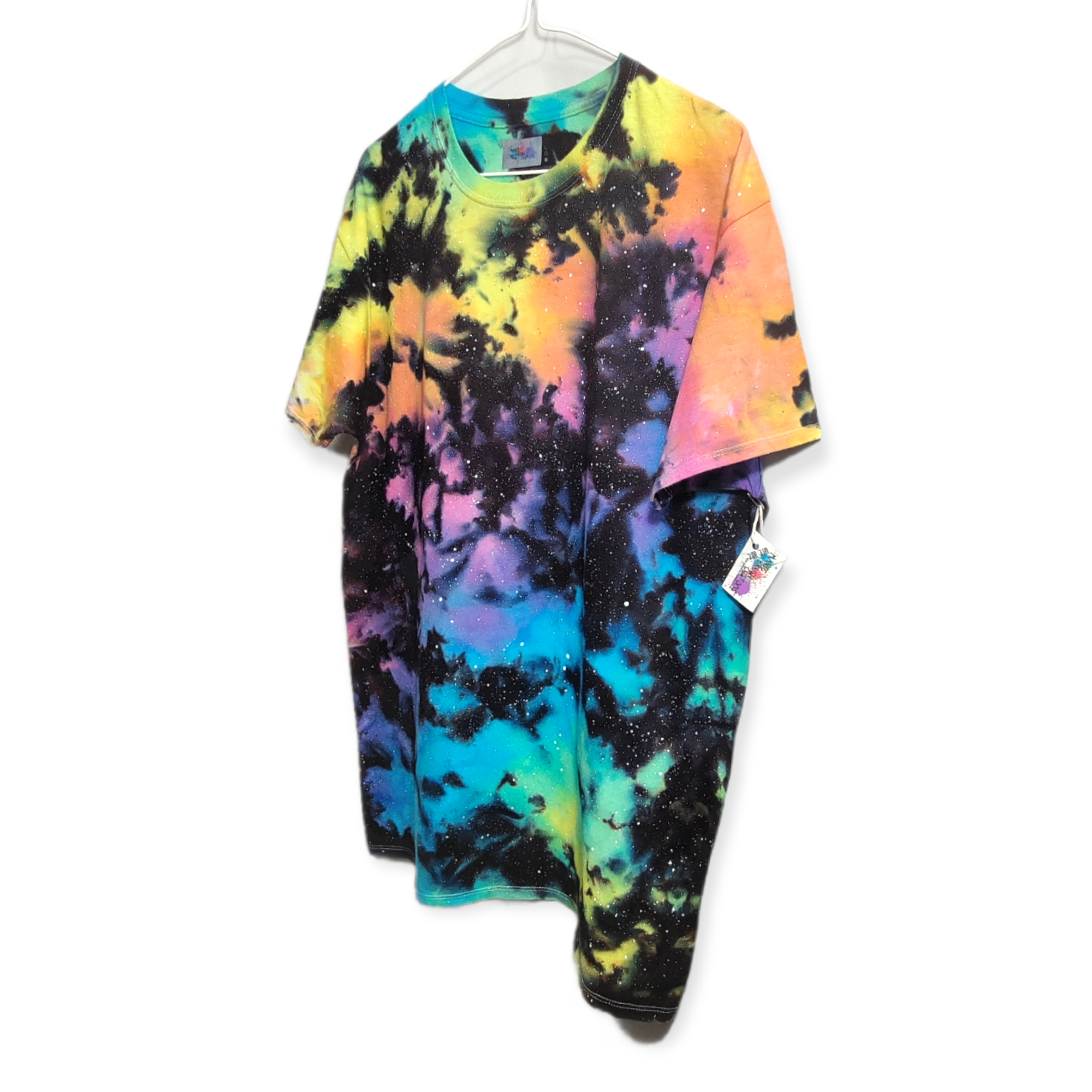 Pastel Rainbow Galaxy Tie Dye T-Shirt Large