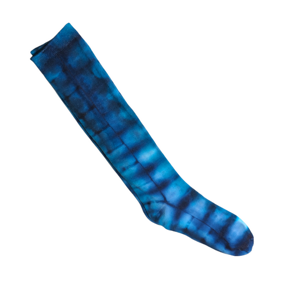 Blue Tie Dye Knee High Socks