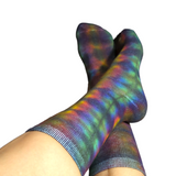 Dark Rainbow Tie Dye Crew Socks