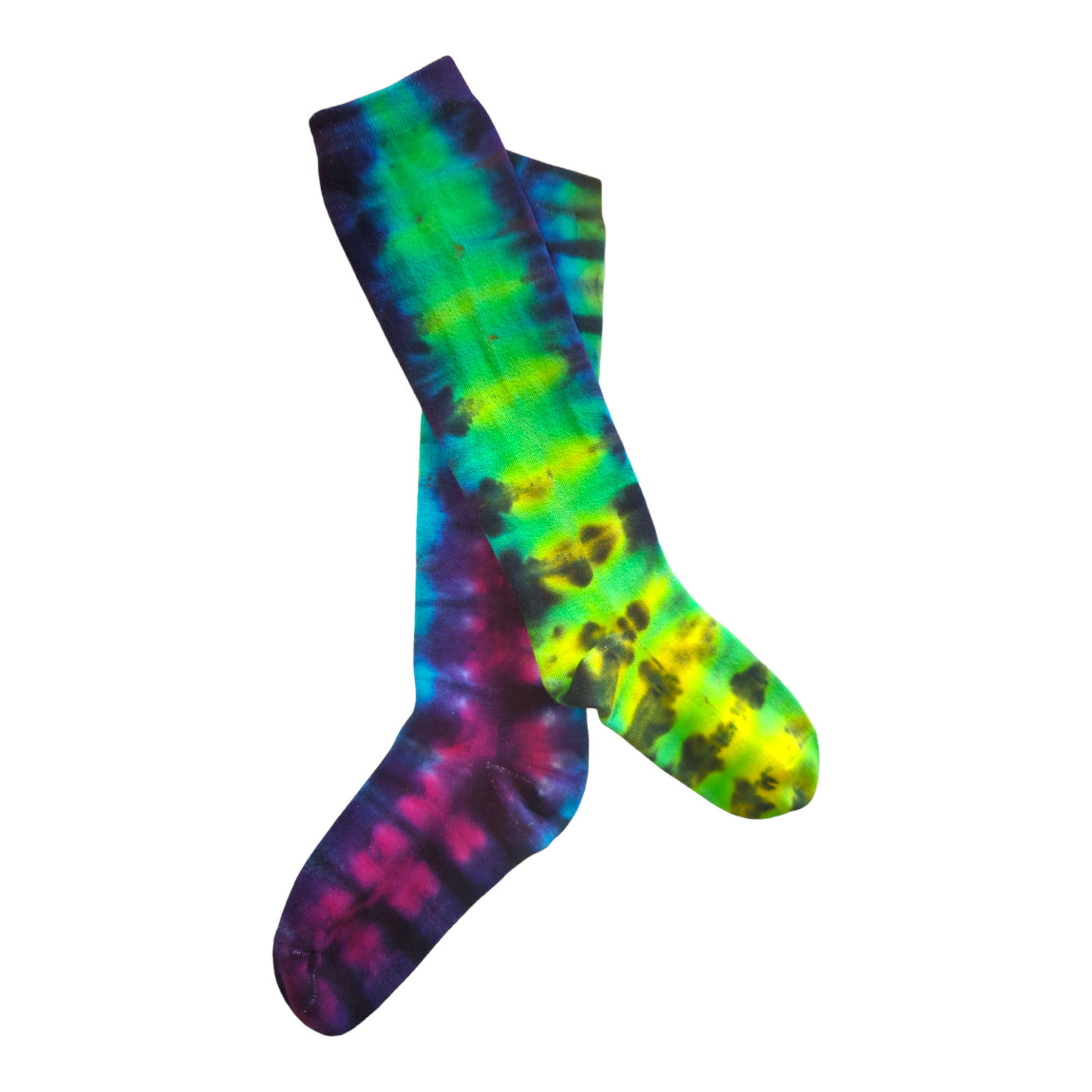 Rainbow Tie Dye Knee High Socks With Mini Sock Tote