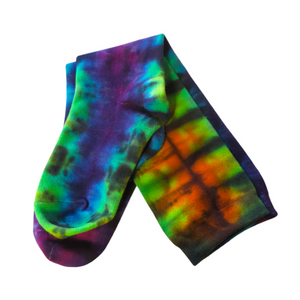 Rainbow Tie Dye Knee High Socks With Mini Sock Tote