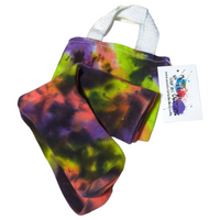 Tie Dye Crew Socks with sock mini tote