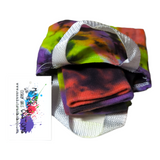 Tie Dye Crew Socks with sock mini tote