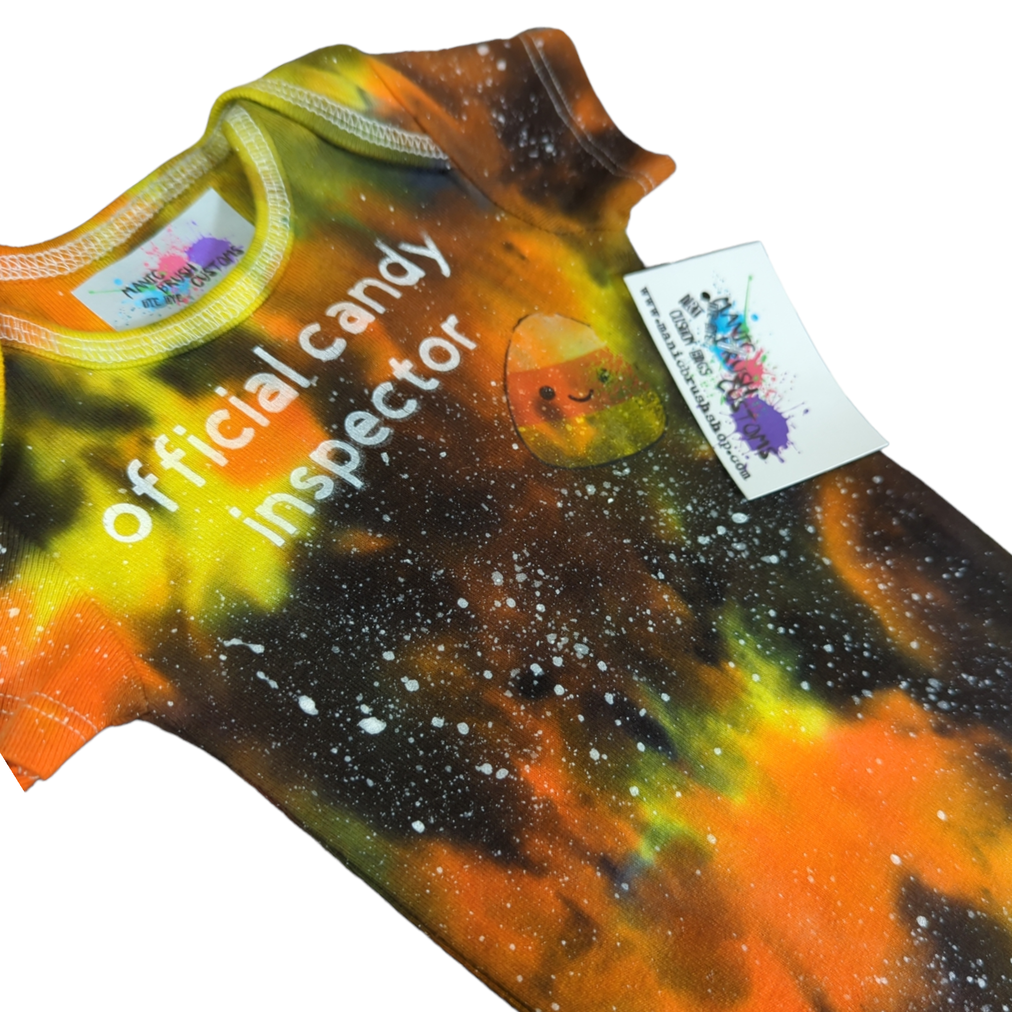 Candy Corn Galaxy Tie Dye Onesie 3 Months