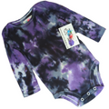 Purple Galaxy Tie Dye Long Sleeve Onesie 9 Months