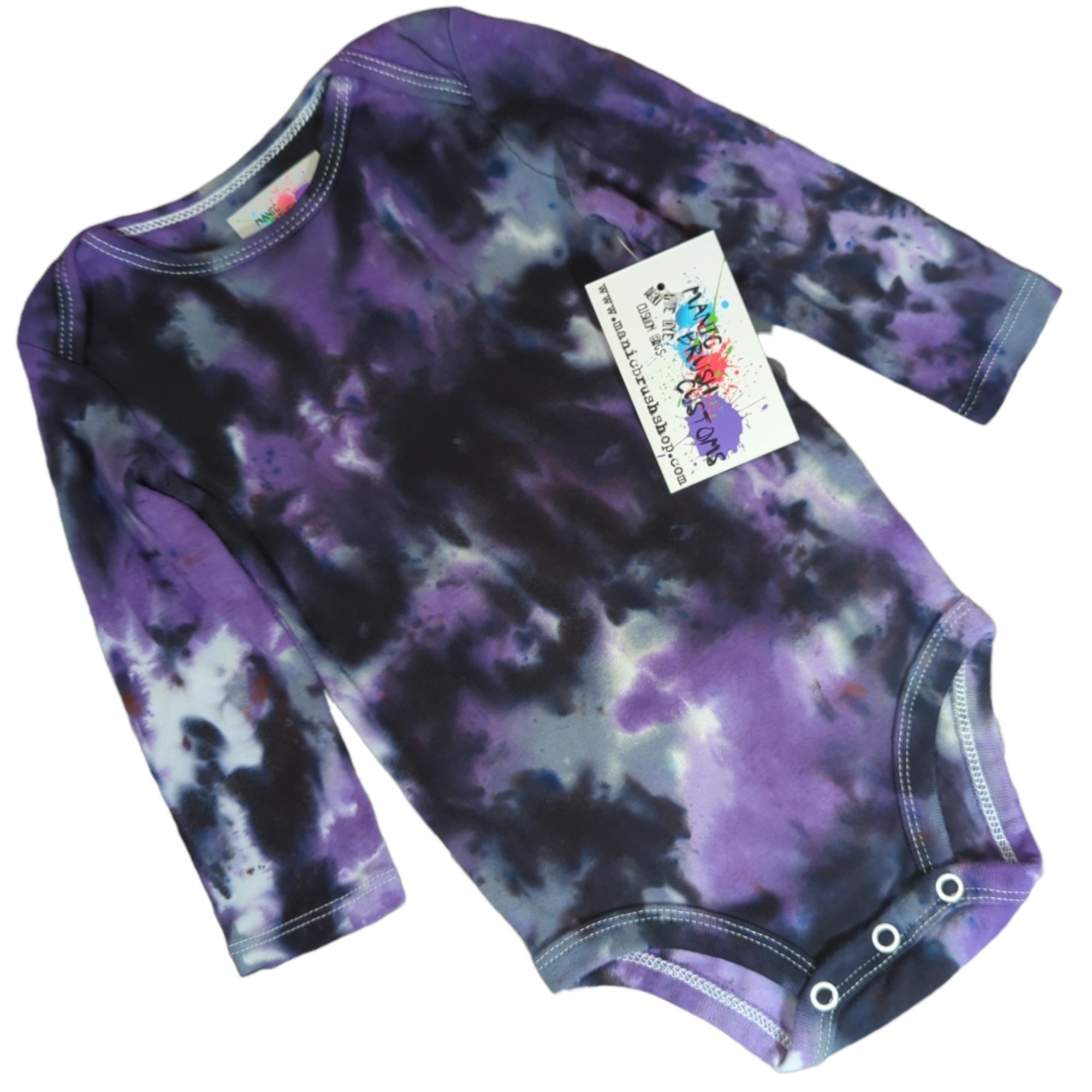 Purple Galaxy Tie Dye Long Sleeve Onesie 9 Months