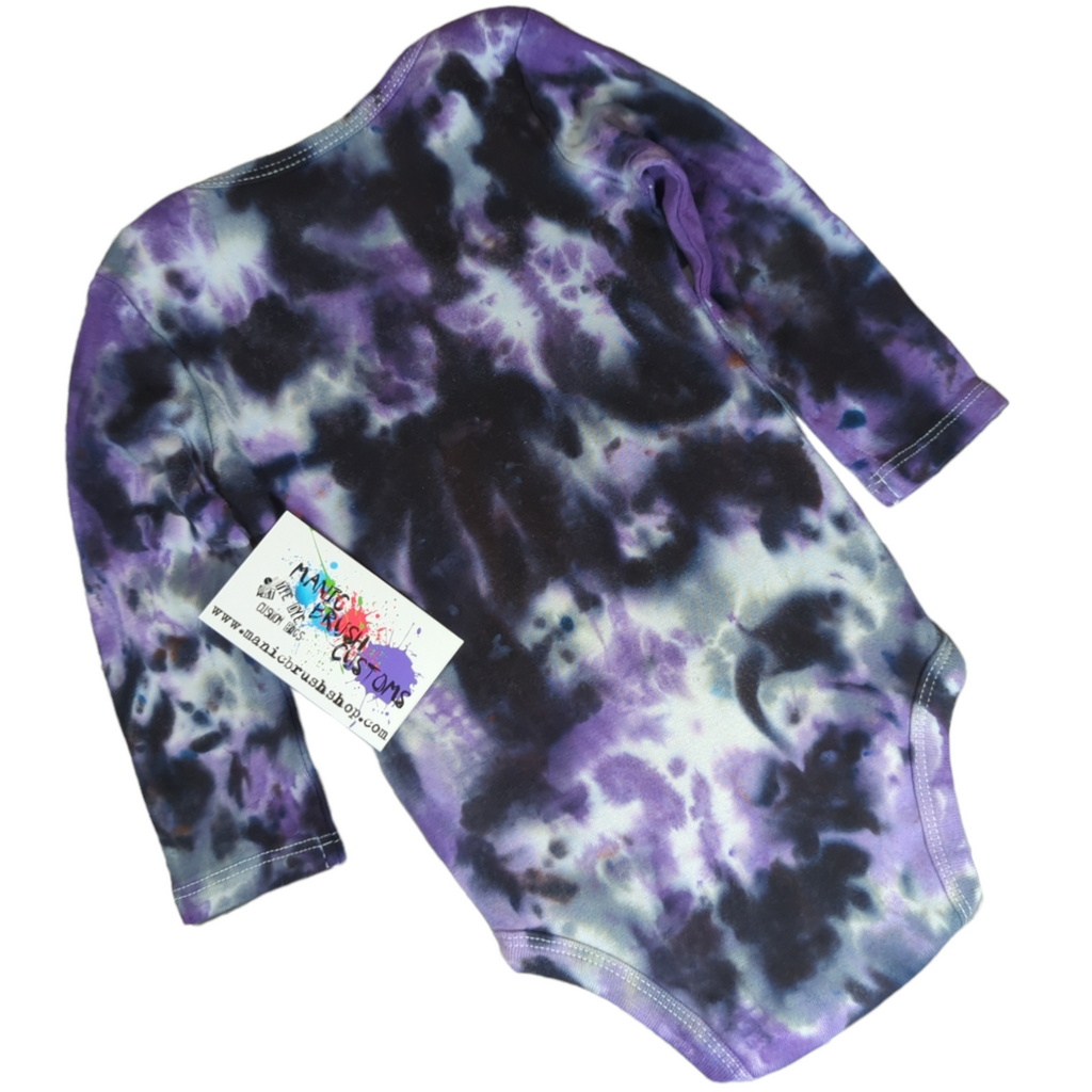 Purple Galaxy Tie Dye Long Sleeve Onesie 9 Months
