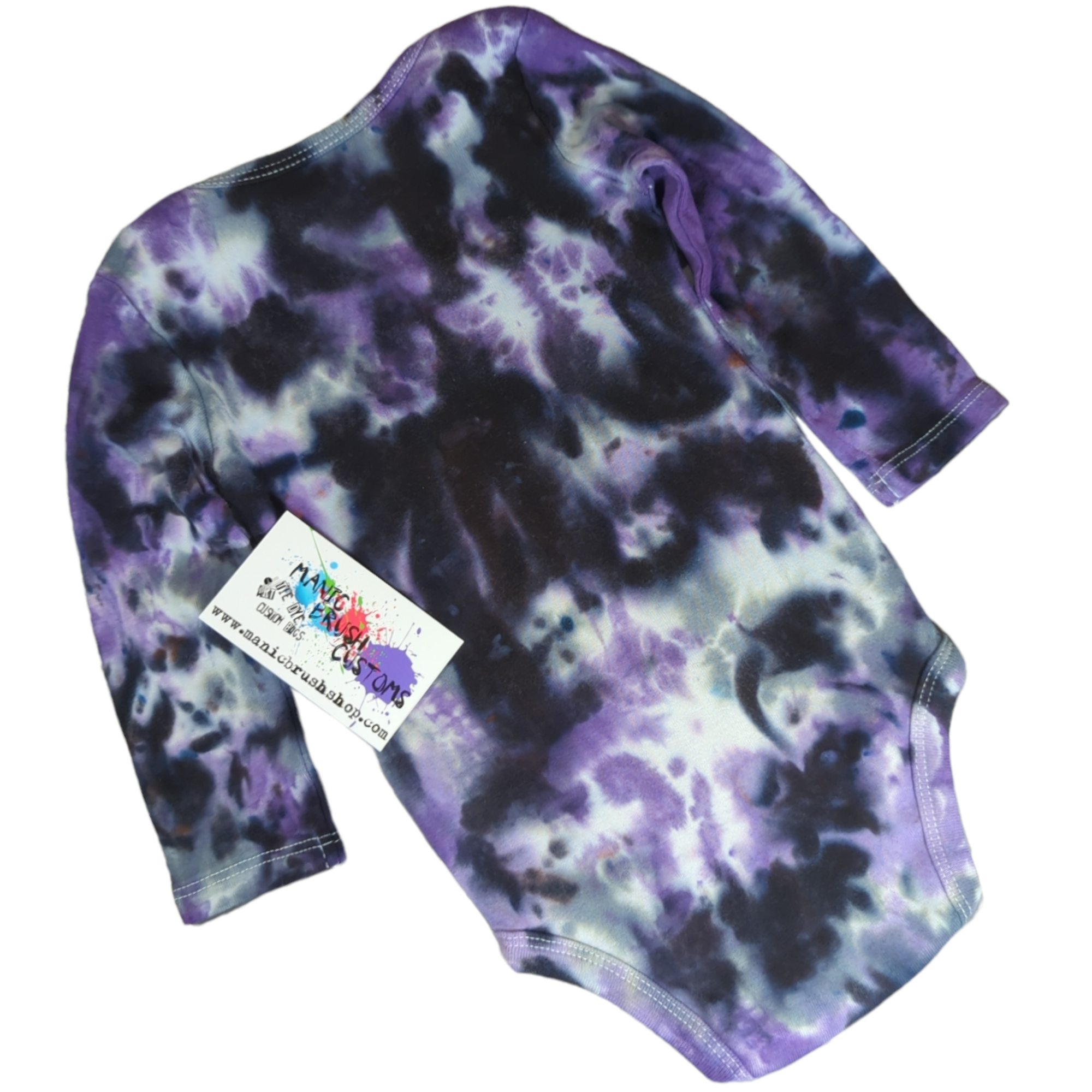 Purple Galaxy Tie Dye Long Sleeve Onesie 9 Months