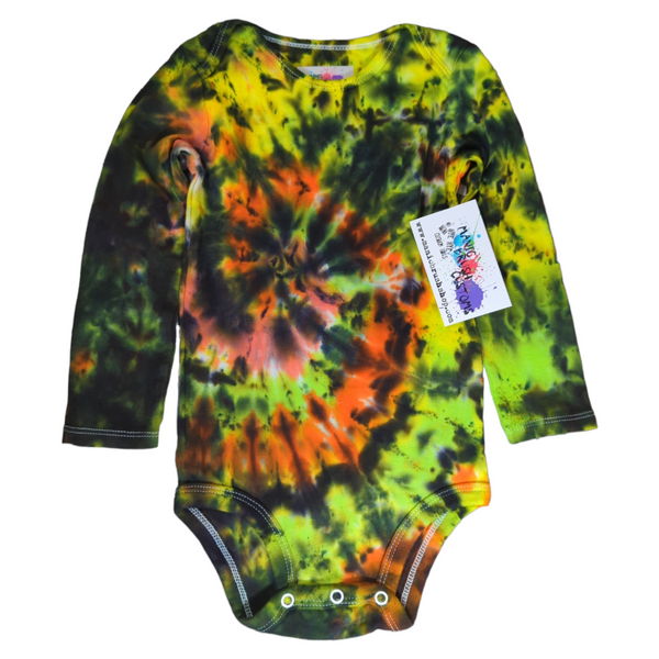 Mango Galaxy Spiral Tie Dye Long Sleeve Onesie 24 Months