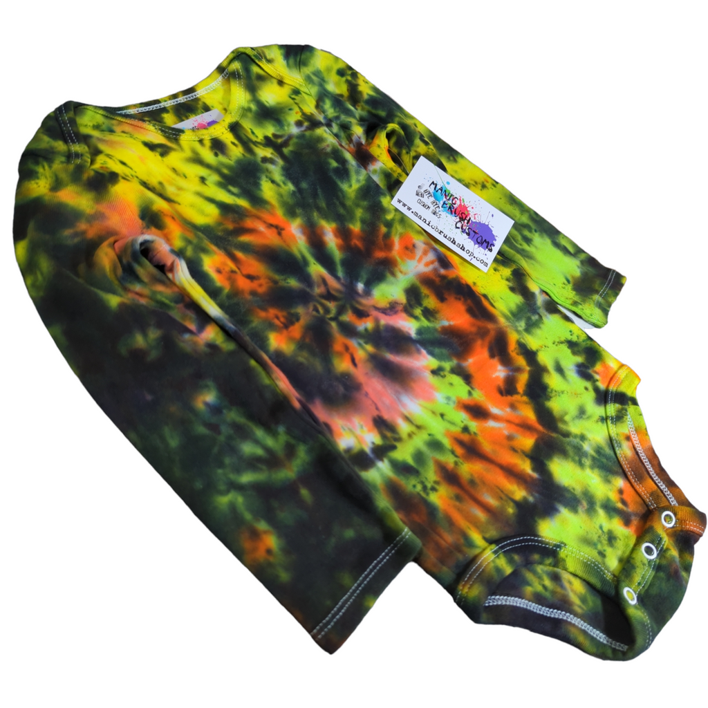 Mango Galaxy Spiral Tie Dye Long Sleeve Onesie 24 Months