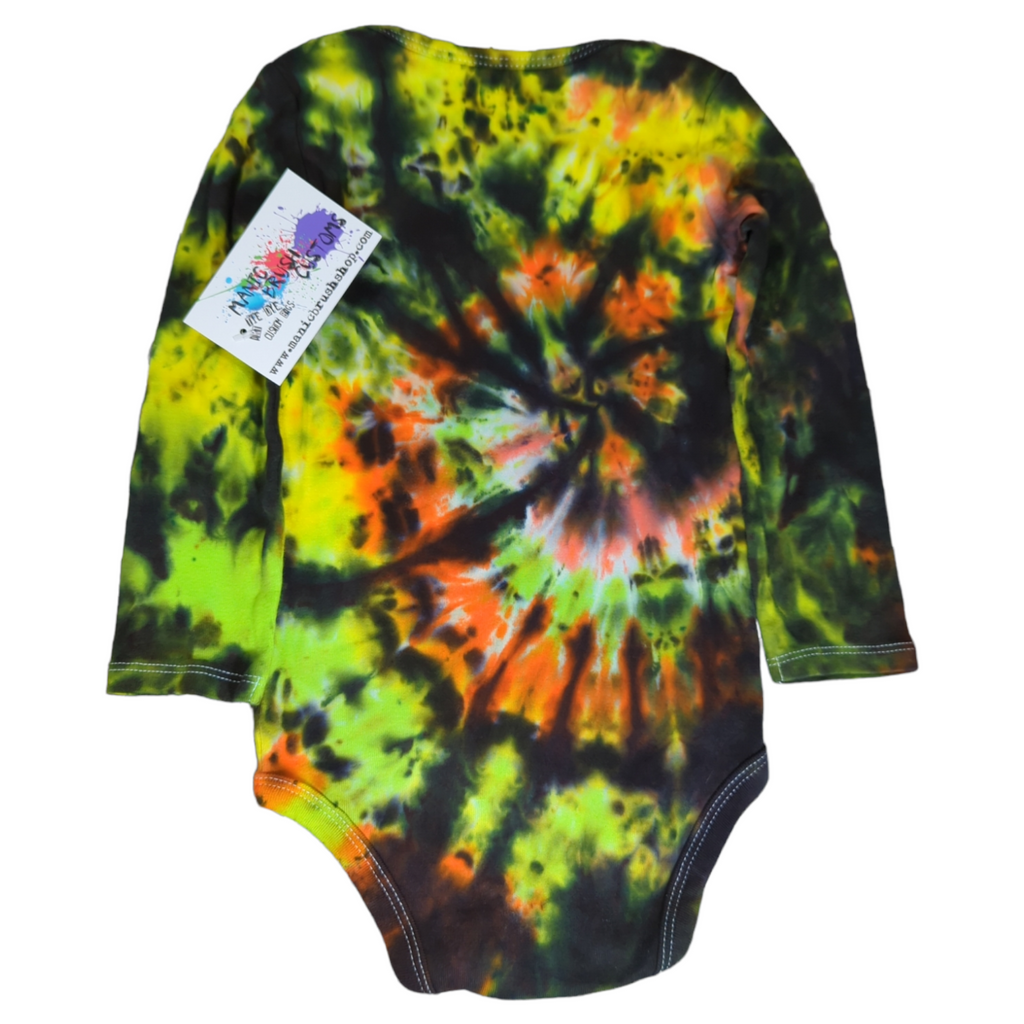 Mango Galaxy Spiral Tie Dye Long Sleeve Onesie 24 Months