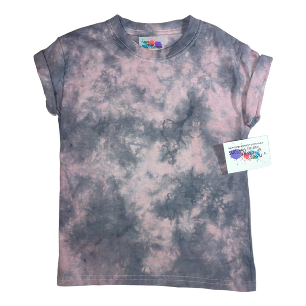 Kids Dusty Rose/Grey Tie Dye T-shirt XS