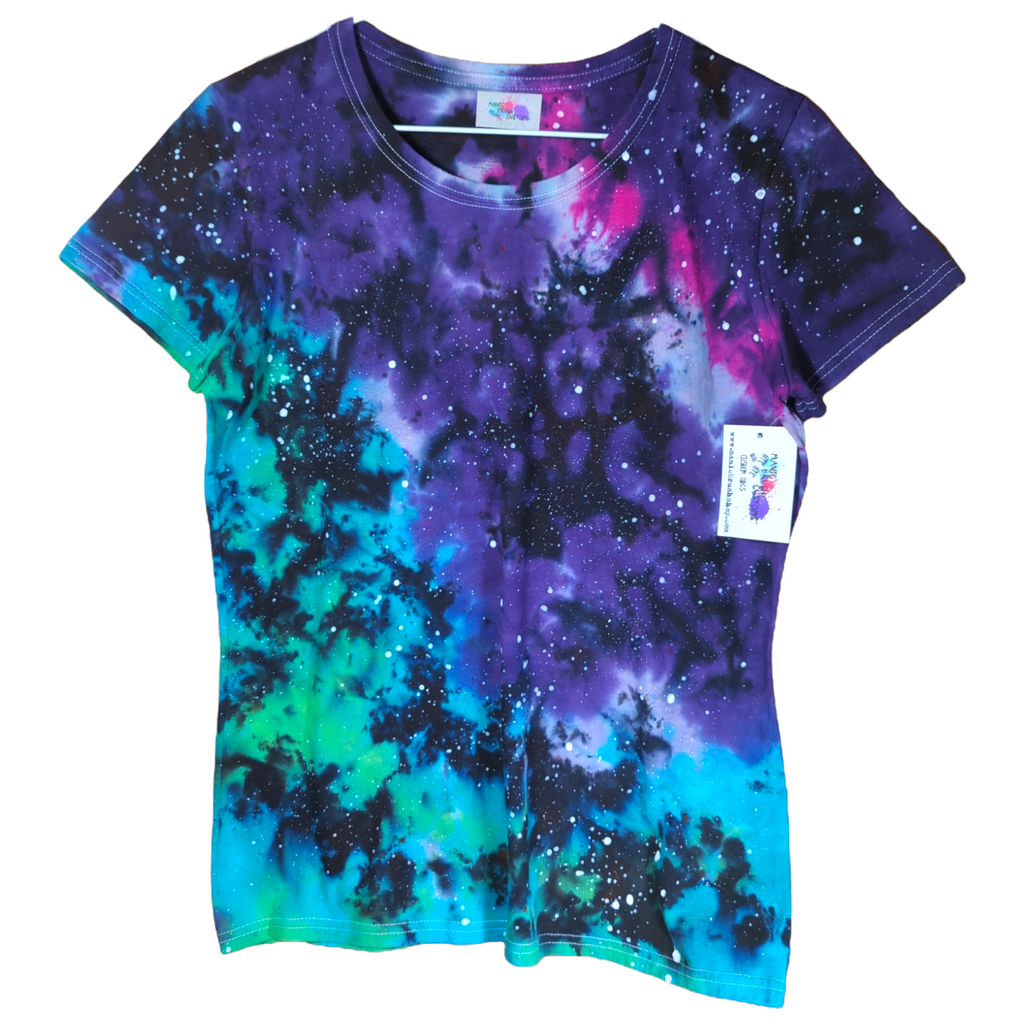Women's Cut Galaxy Tie Dye T-Shirt Medium