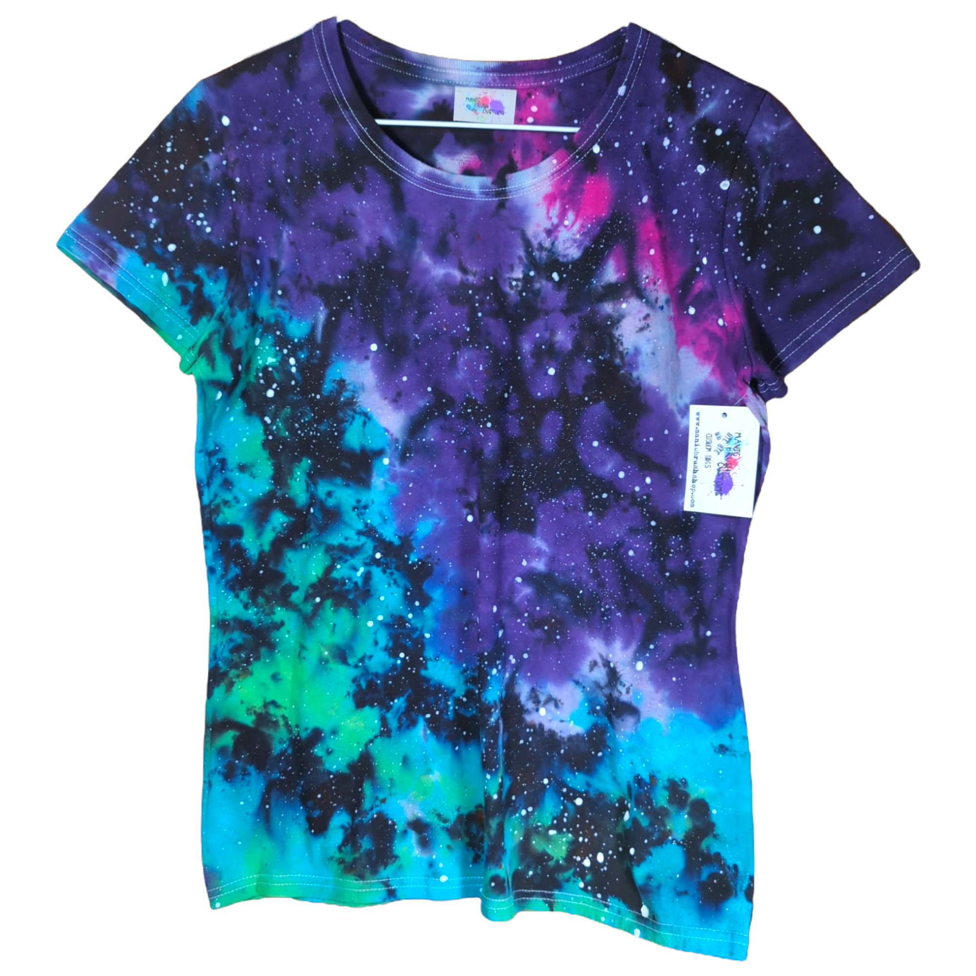 Women's Cut Galaxy Tie Dye T-Shirt Medium