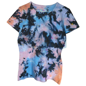 Women's Cut Cotton Candy Galaxy Tie Dye T-shirt MEDIUM