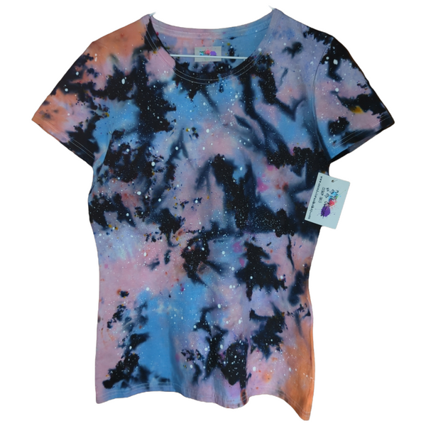 Women's Cut Cotton Candy Galaxy Tie Dye T-shirt MEDIUM