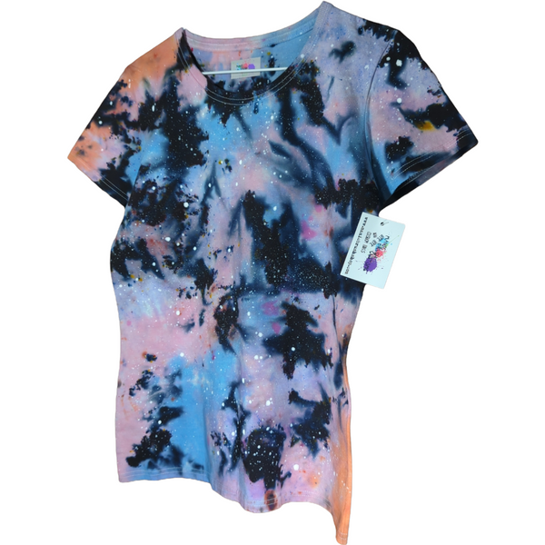 Women's Cut Cotton Candy Galaxy Tie Dye T-shirt MEDIUM