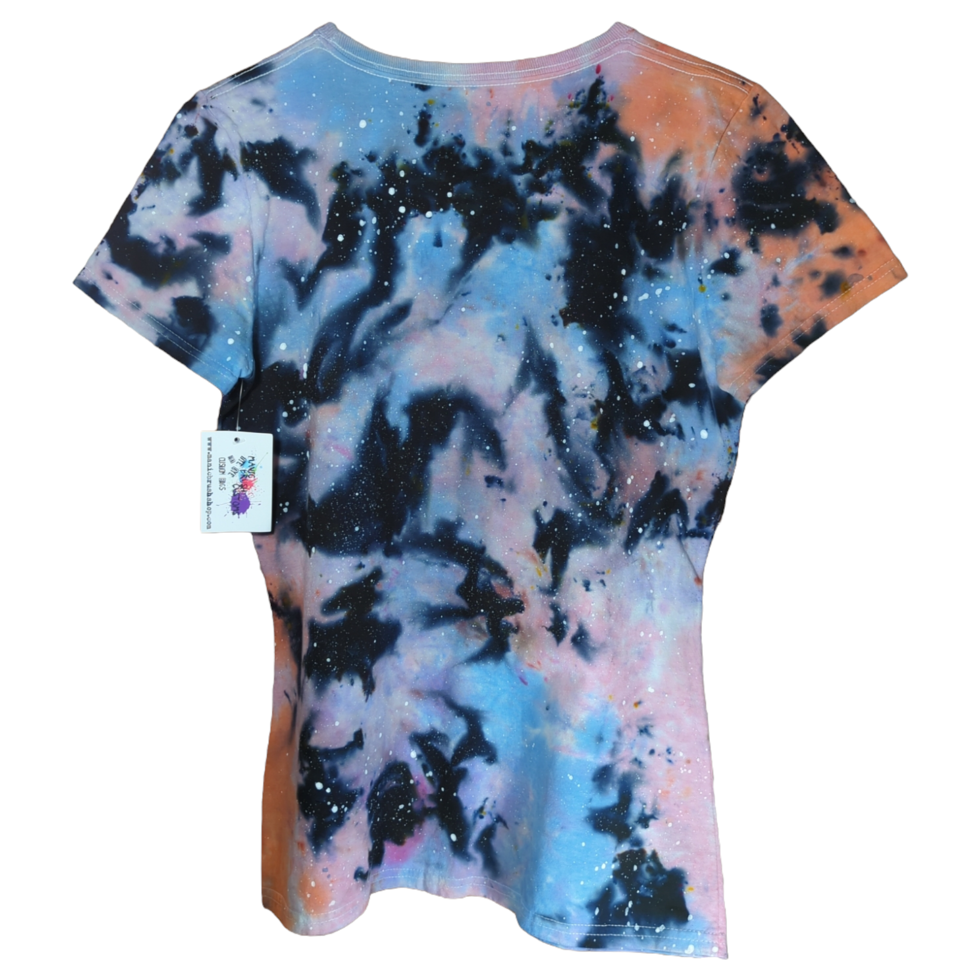 Women's Cut Cotton Candy Galaxy Tie Dye T-shirt MEDIUM