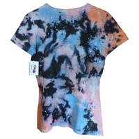 Women's Cut Cotton Candy Galaxy Tie Dye T-shirt MEDIUM