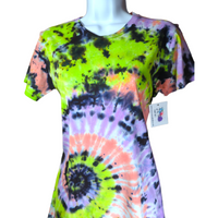 Women's Cut Interstellar Galaxy Tie Dye T-shirt SMALL