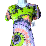 Women's Cut Interstellar Galaxy Tie Dye T-shirt SMALL