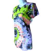 Women's Cut Interstellar Galaxy Tie Dye T-shirt SMALL