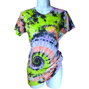 Women's Cut Interstellar Galaxy Tie Dye T-shirt SMALL