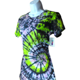 Women's Cut Ethereal Galaxy Tie Dye T-shirt SMALL