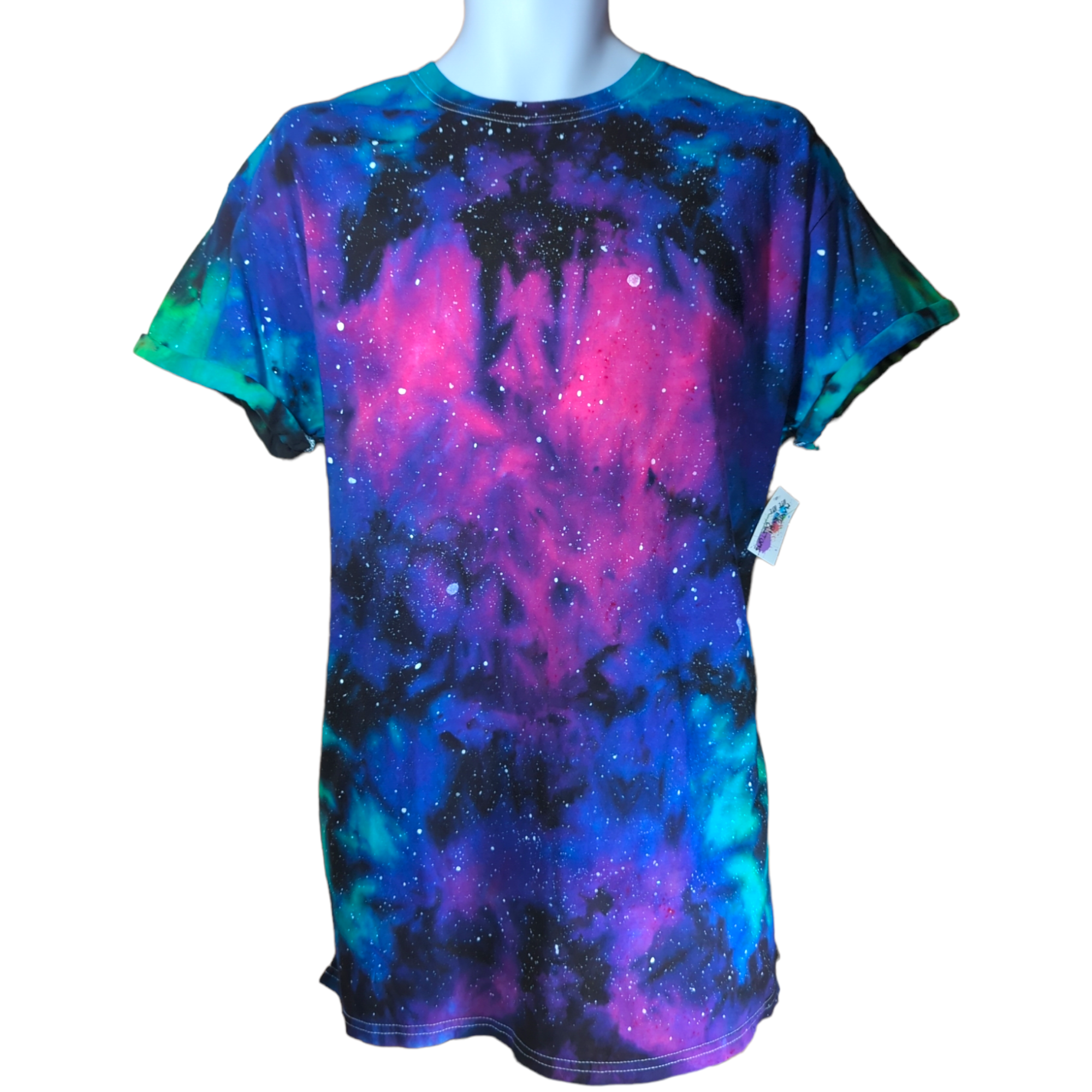 Double Sided Dual Rainbow Galaxy Tie Dye T-shirt XL