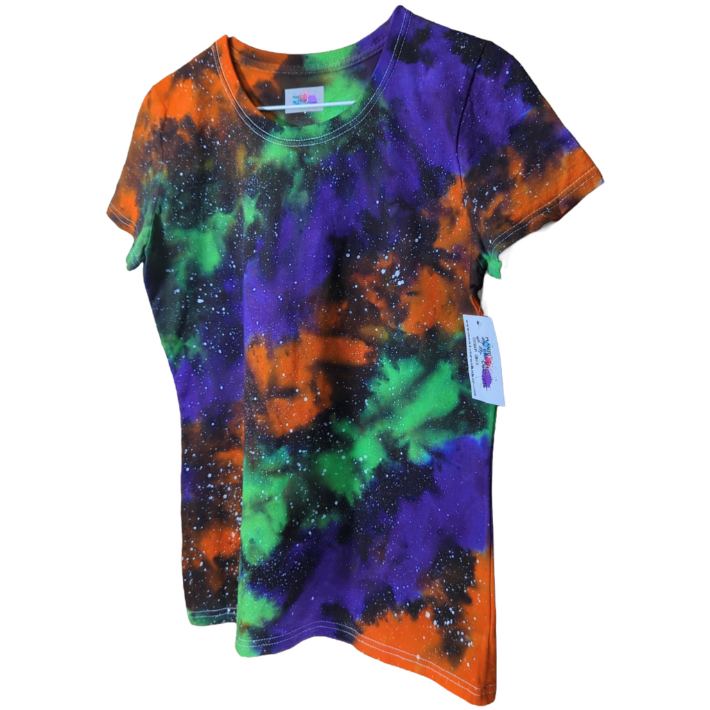 Women's Cut Fright Galaxy Tie Dye T-Shirt Small