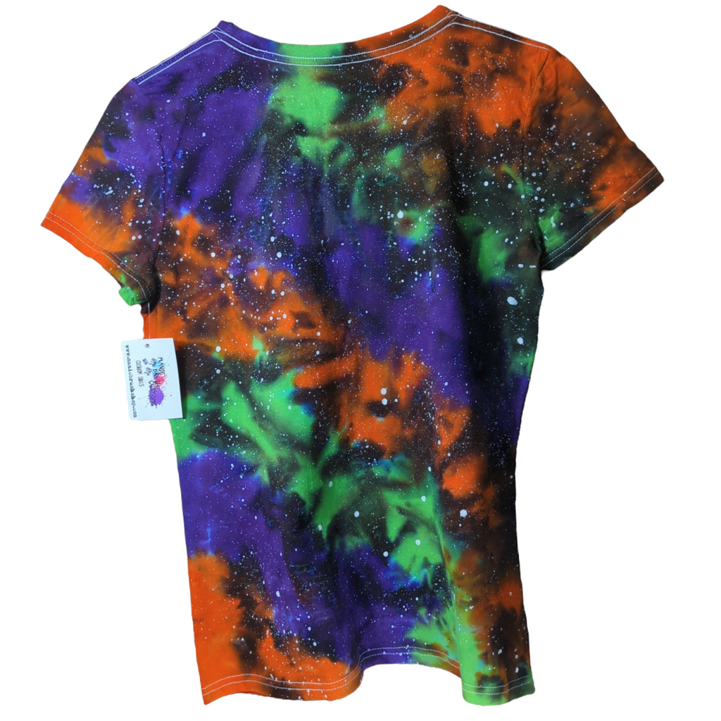 Women's Cut Fright Galaxy Tie Dye T-Shirt Small