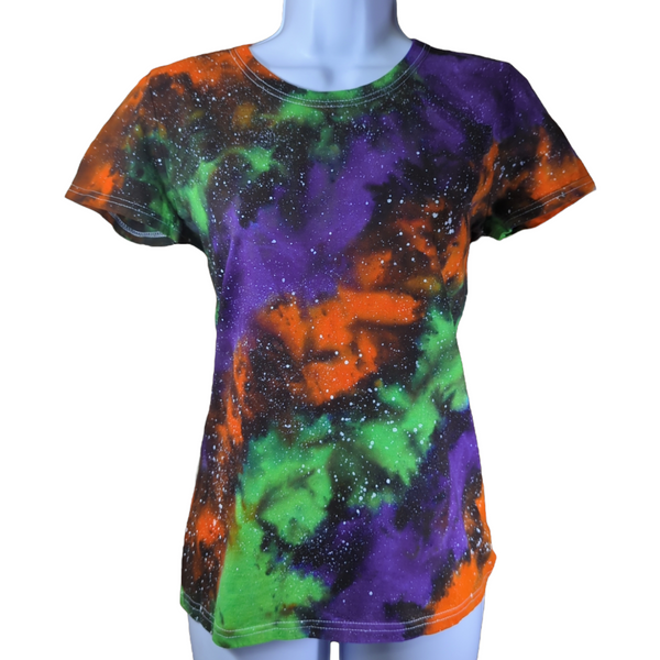 Women's Cut Fright Galaxy Tie Dye T-Shirt Small