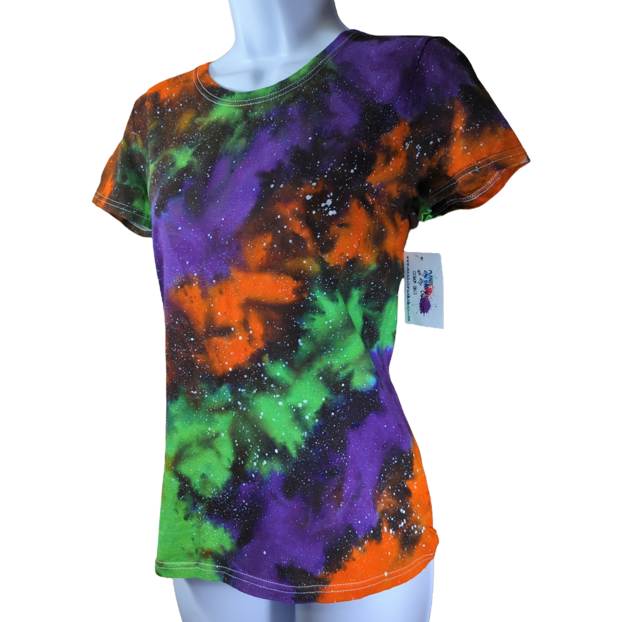 Women's Cut Fright Galaxy Tie Dye T-Shirt Small
