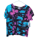 Mermaid Galaxy Tie Dye Cropped Shirt Medium