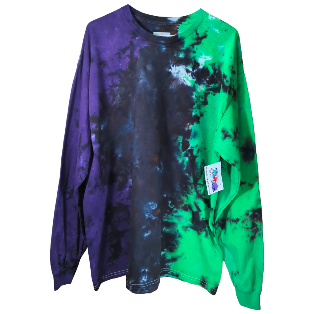 Punk Grunge Tie Dye Long Sleeve Shirt X-Large