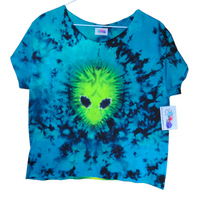 Close Encounter Double Sided Tie Dyed Cropped Shirt Medium