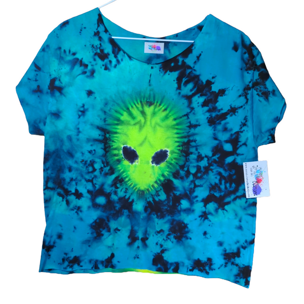 Close Encounter Double Sided Tie Dyed Cropped Shirt Medium