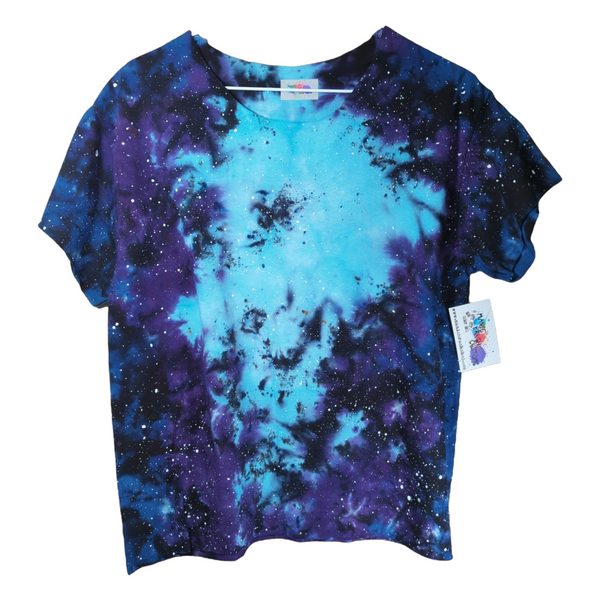 Bluuu Sky Galaxy Tie Dye Cropped Shirt Medium