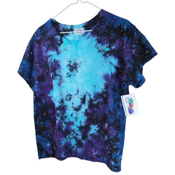 Bluuu Sky Galaxy Tie Dye Cropped Shirt Medium