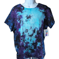 Bluuu Sky Galaxy Tie Dye Cropped Shirt Medium