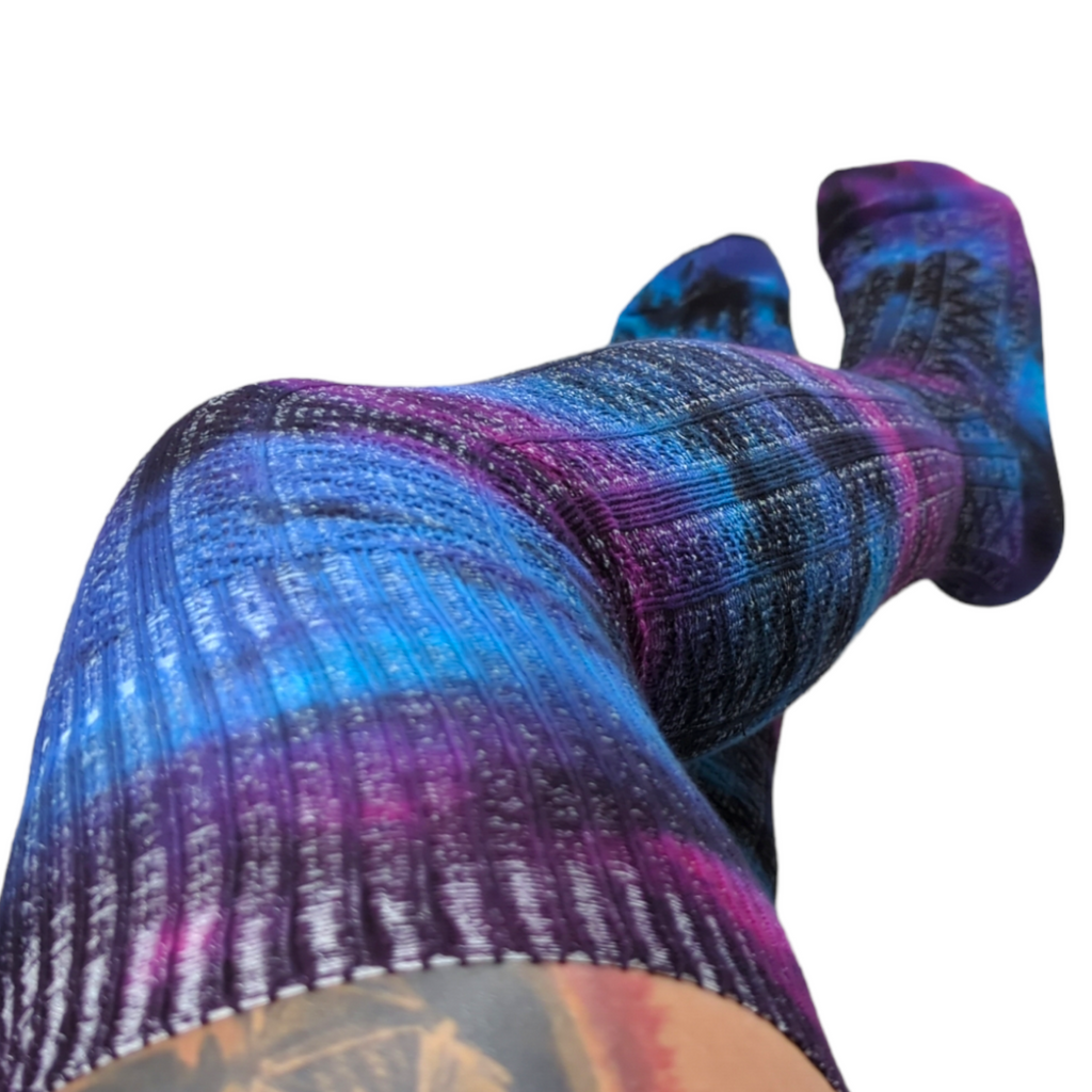Tie Dye Galaxy Thigh High Boot Socks