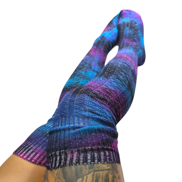 Tie Dye Galaxy Thigh High Boot Socks