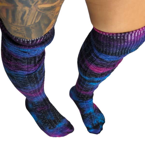 Tie Dye Galaxy Thigh High Boot Socks