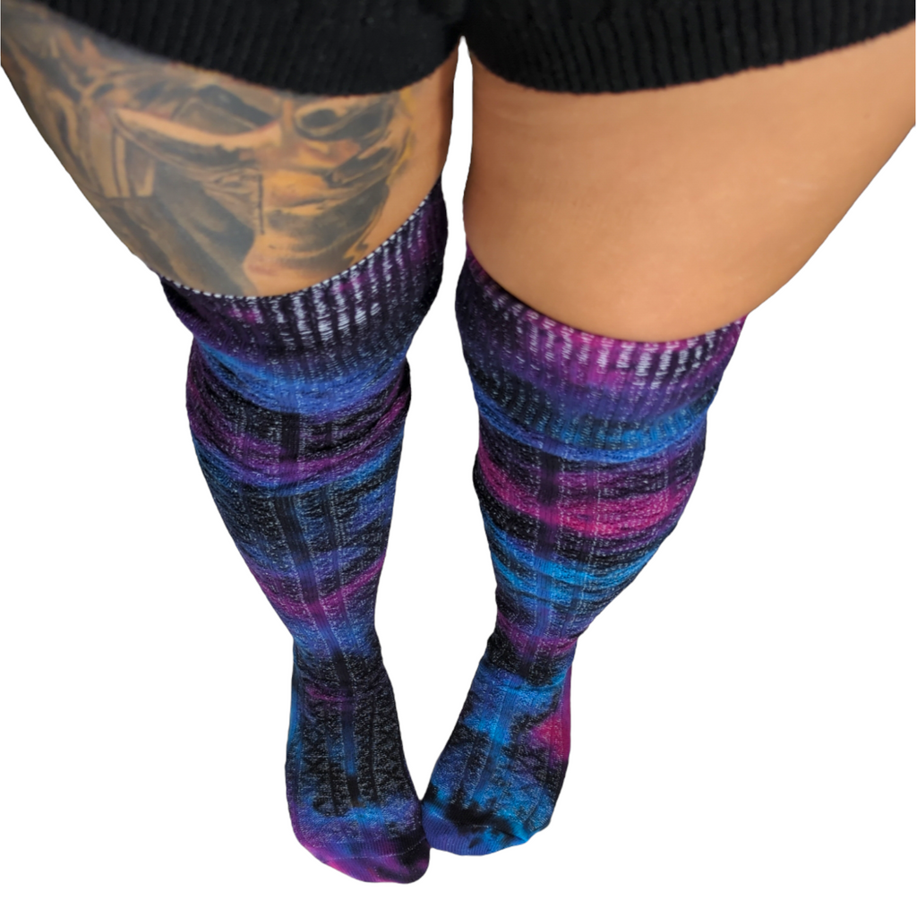 Tie Dye Galaxy Thigh High Boot Socks